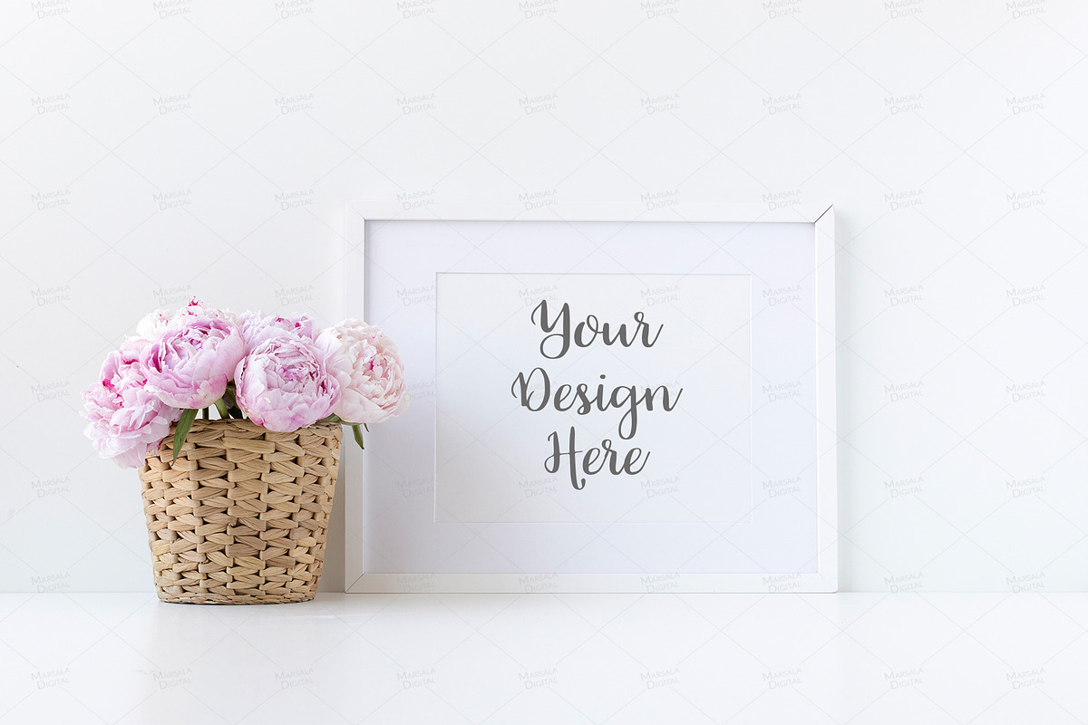 White Frame Mockup Bundle Set of 10, a Print Template by Marsala Digital (Photo 5 of 11)