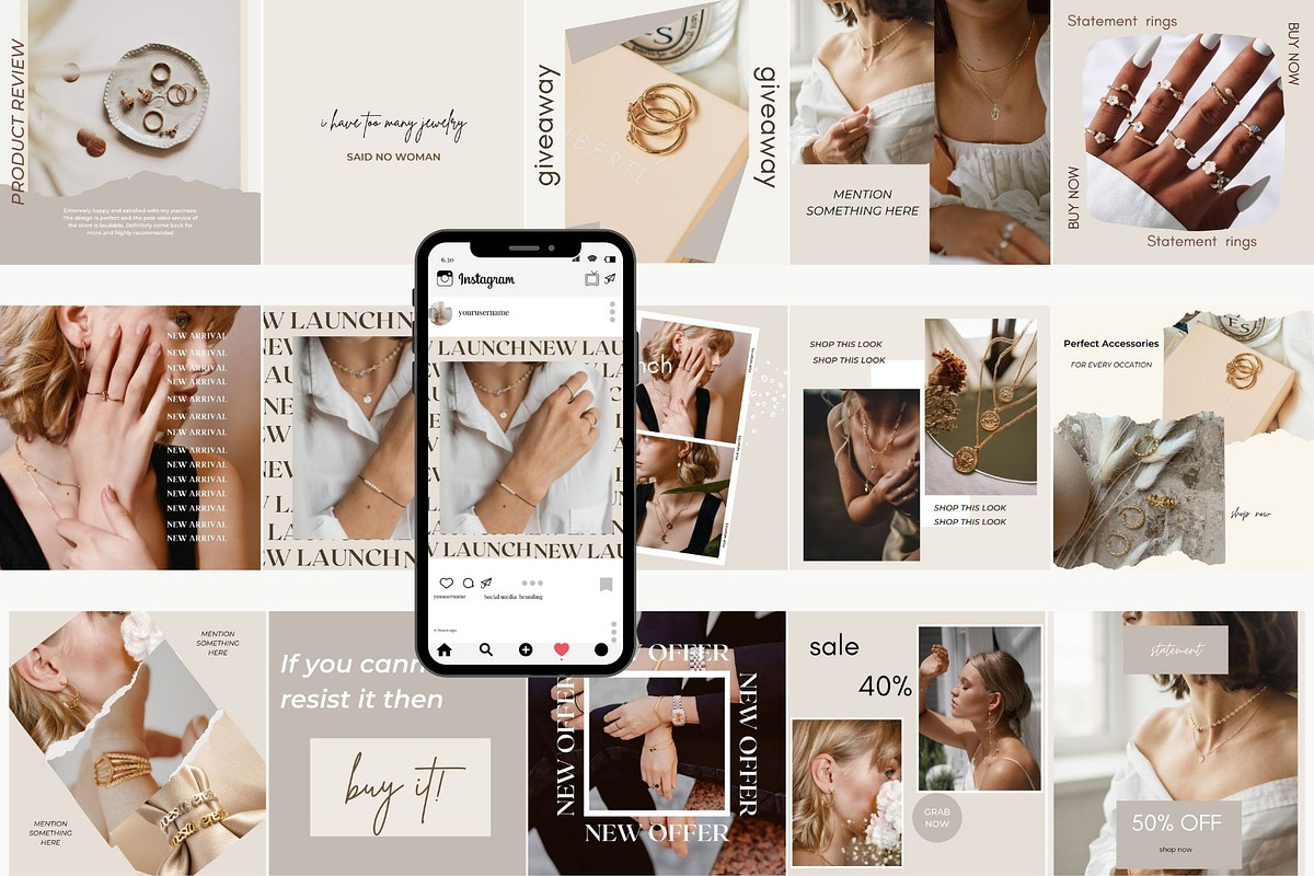 Jewelry Instagram templates Canva, a Social Media Template by Deepa ...