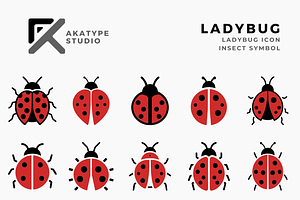 Ladybug Icon Vector, a Solid Icon by Akatype Studio