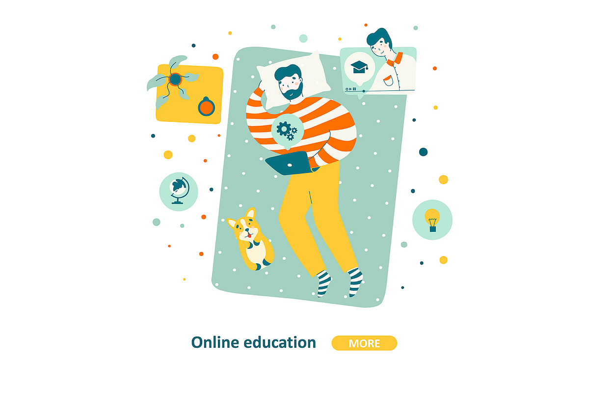 Online education - illustrations, an Education Illustration by LaVika (Photo 5 of 11)