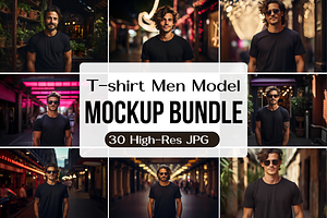 Black T-Shirt Mockup Bundle