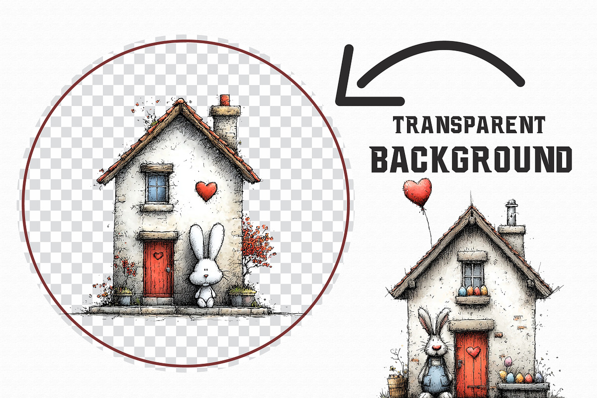 Easter Bunny House Clipart, an Illustration by Libby Wishes (Photo 3 of 6)