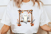 Watercolor Autumn Boho Ghost Clipart, an Illustration by Libby Wishes (Thumbnail 5 of 6)