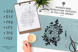 Peony Flowers - Wedding SVG Clipart