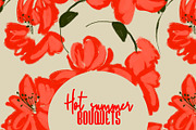 Red big blooms garden flowers, a Pattern Graphic by Nocito Design (Thumbnail 1 of 5)