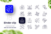 Binder clip Icons, an Outline Icon by cidcud_graphic (Thumbnail 1 of 2)