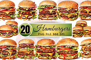 Big Hamburgers Sublimation Clipart, an Object Graphic by Regulrcrative (Thumbnail 1 of 9)
