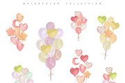 Watercolor Balloons Clipart Set, a Decorative Illustration by Sunshine Art (Thumbnail 3 of 8)