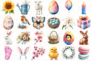 Watercolor Easter Clipart, an Illustration by Black Bird Studio (Thumbnail 2 of 5)