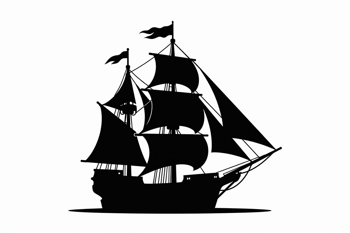 Classic Sailing Ship Vector Bundl, an Object Graphic by hafijul (Photo 9 of 11)