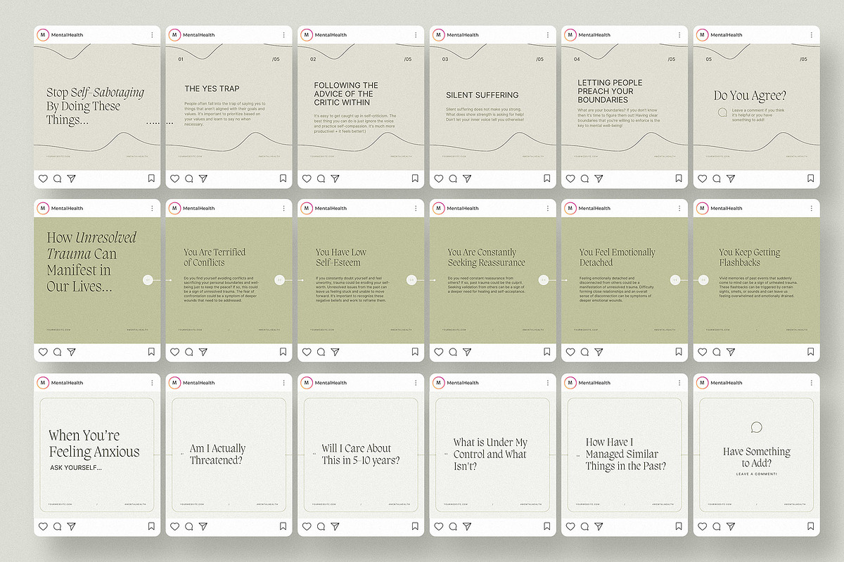 Mental Health Insta Carousels, a Social Media Template by AndrewPixel (Photo 9 of 15)