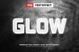 white neon glow text effect