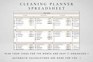 Cleaning Checklist Spreadsheet