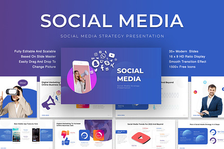 Social Media Strategy Presentation, a Presentation Template by SlideStack
