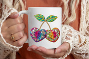 Faux Yarn Valentine Cherry Hearts Pn, an Illustration by designcity5 (Thumbnail 2 of 8)