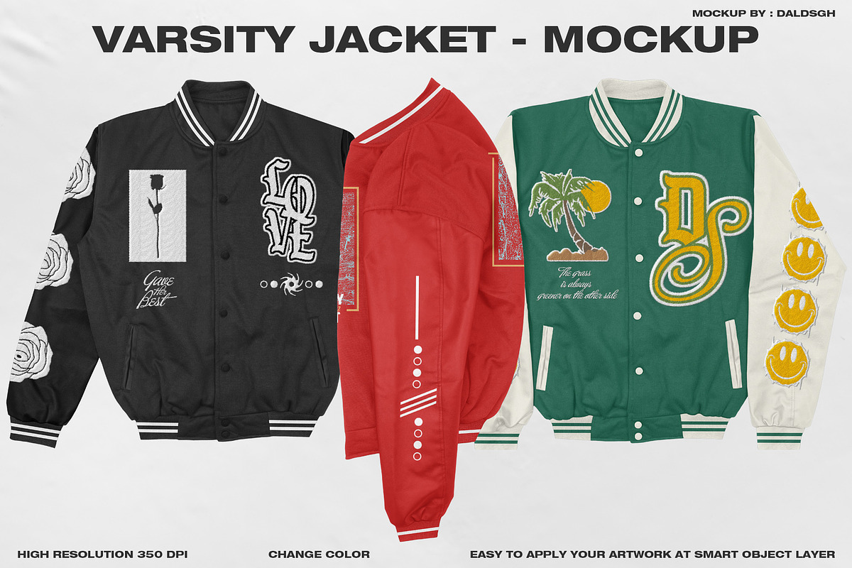 Varsity Jacket Mockup, a Hoody Mockup by DaldSgh Creative Market