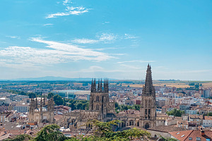 the cathedral of Burgos, Spain, seen from above, a Photo by Nito