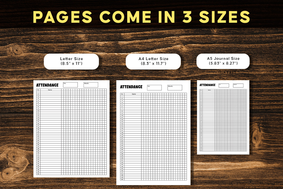 Monthly Attendance Template, a Stationery Template by Graphicsnext (Photo 2 of 4)