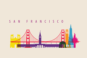 San Francisco Skyline Illustration, a Work Illustration by IB