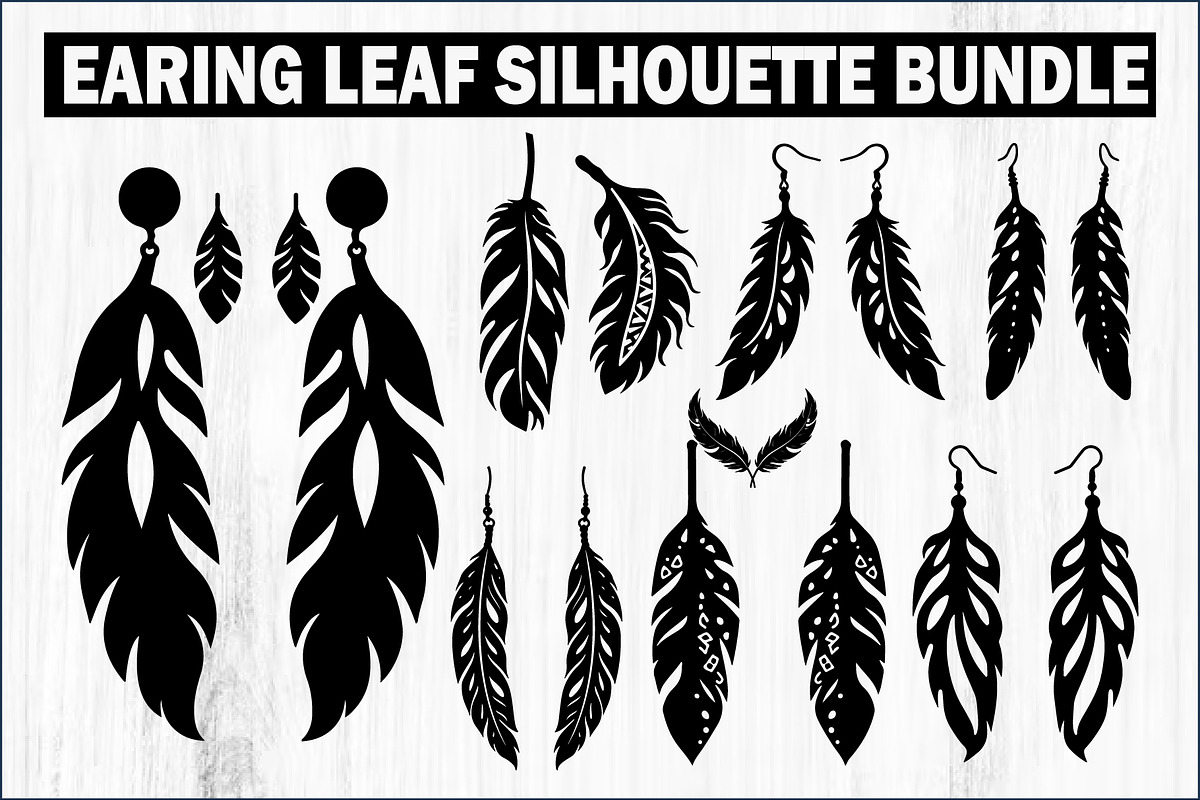 Leaf Earring Silhouette Bundle, an Object Graphic by abu67222 (Photo 1 of 11)