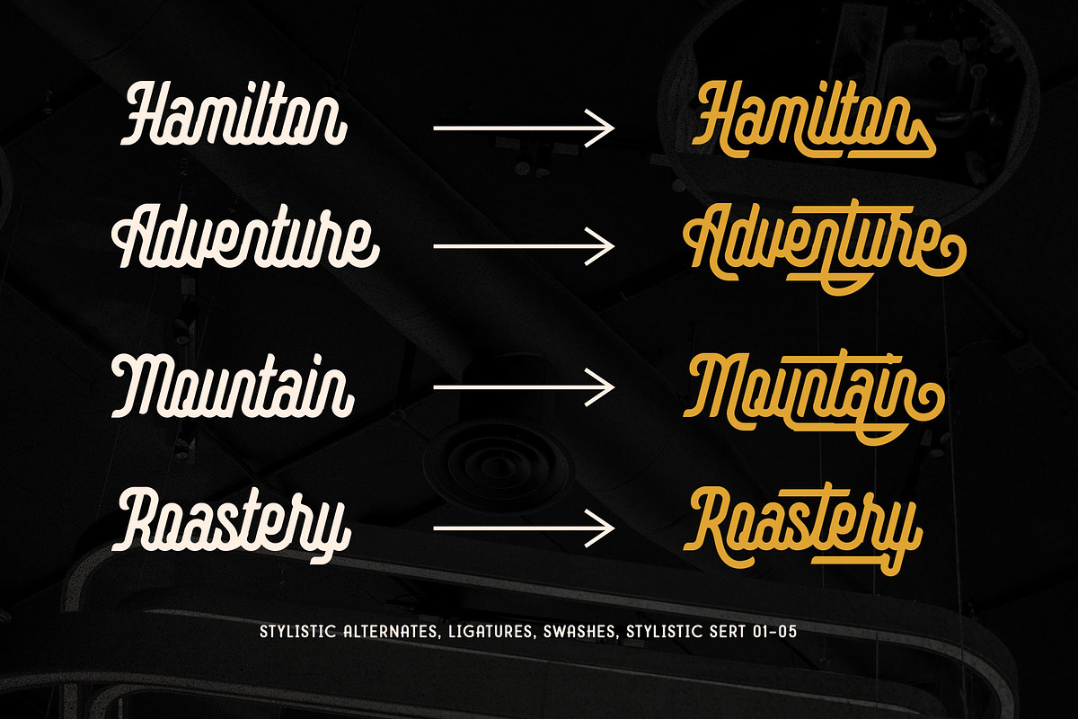 Montagna - Elegant Monoline, a Script Font by Arterfak Project (Photo 9 of 13)