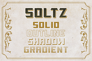 Soltz Vintage Layered Typeface, a Sans Serif Font by Von Type Co (Thumbnail 2 of 5)