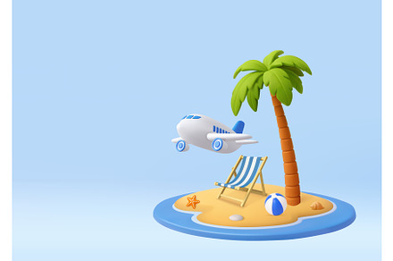 3D Beach Island Vacation with