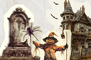 Halloween scrapbook collage stickers, a Seasonal Illustration by Art's and patterns (Thumbnail 11 of 16)