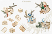 Christmas Decor Watercolor Set, a Decorative Illustration by Cat In Colour (Thumbnail 9 of 14)