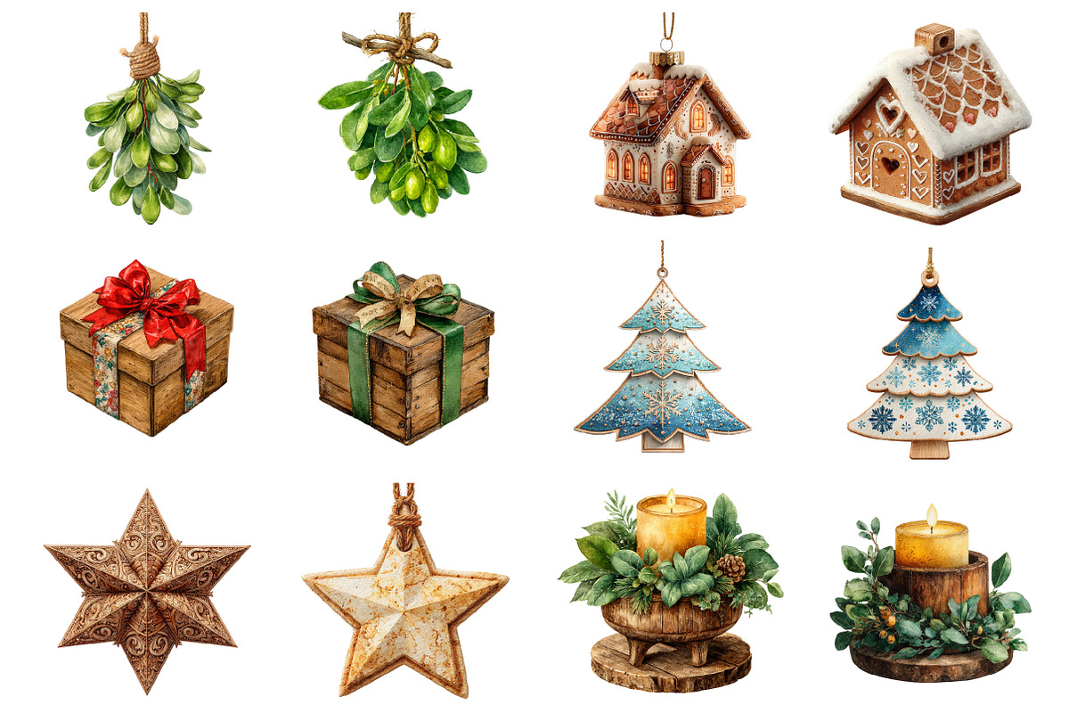 Woodland Christmas Clipart, an Illustration by Design Market (Photo 3 of 3)