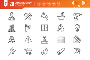 Construction icon set