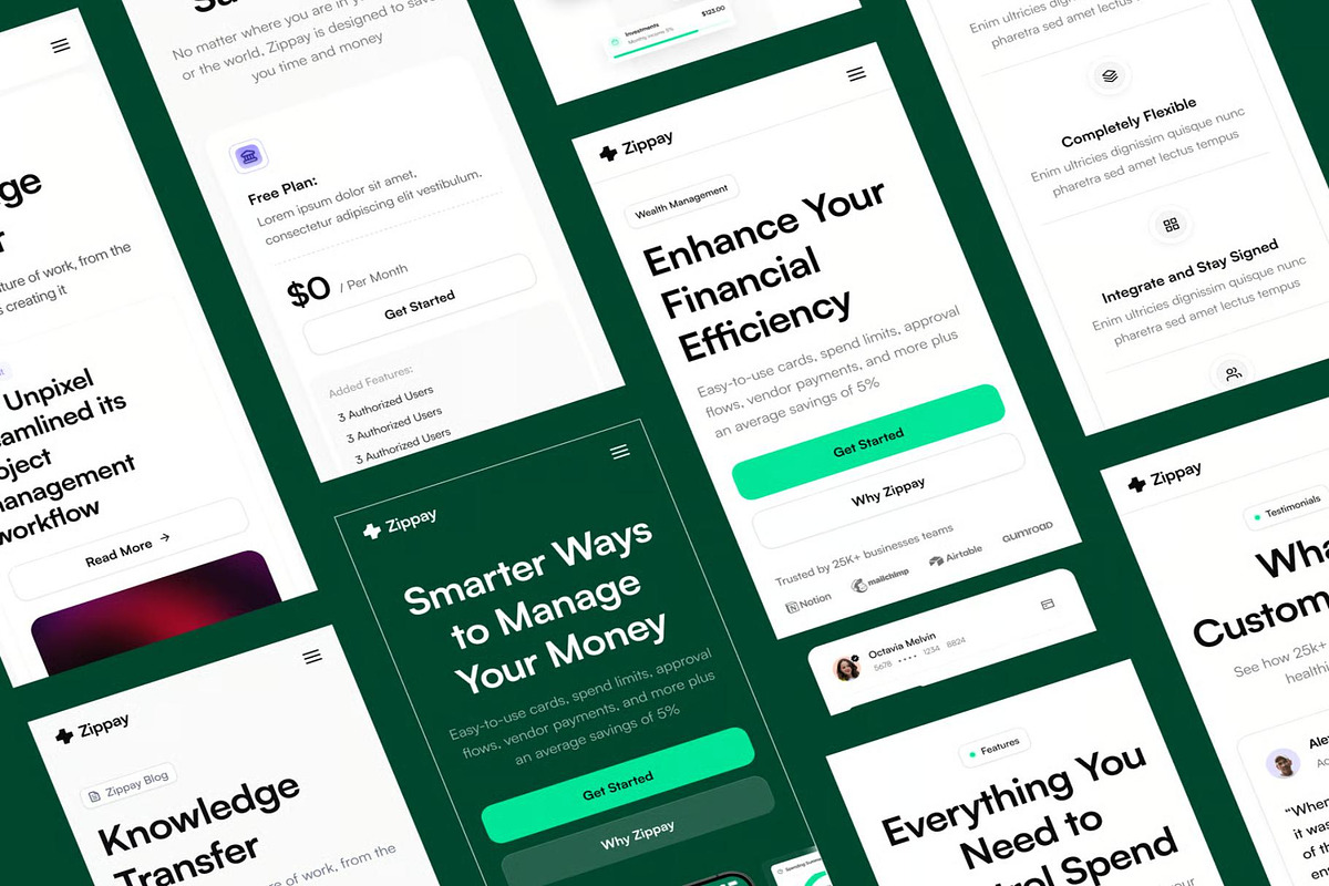 Zippay Fintech Web Templates UI Kit, an UI Kit Template by Lumina_ui_ux202 (Photo 6 of 6)