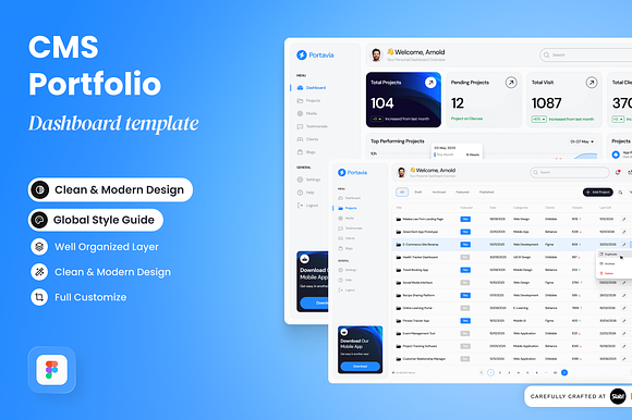 Portavia - CMS Portfolio Dashboard preview 5
