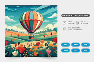 Colorful hot air balloons floating i, a Graphic by SaroStock