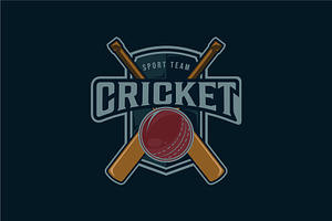 cricket sport emblem logo vector, a Branding & Logo Template by zyxroun shop