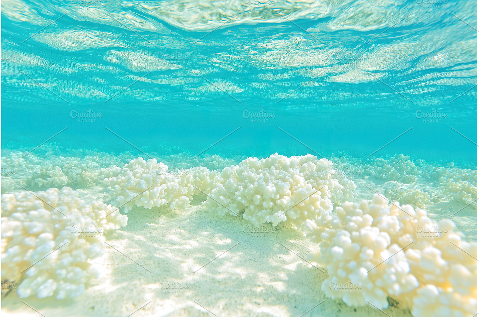 Pristine turquoise ocean waters with, a Nature Photo by Lermont51