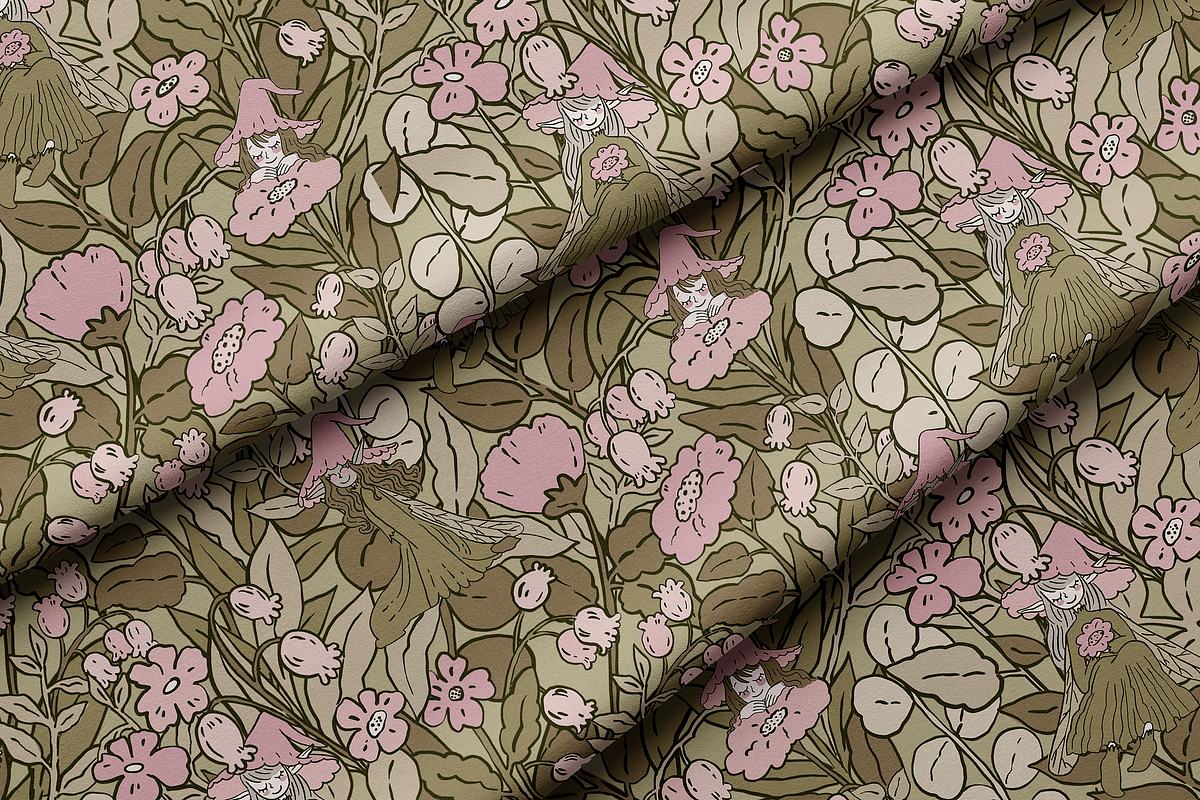 Green Camouflage Fairies Pattern, a Pattern Graphic by Lady Bruniere Design (Photo 10 of 14)