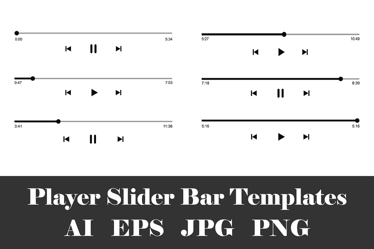 Player Slider Bar Templates, a Technology Illustration by vikkishop