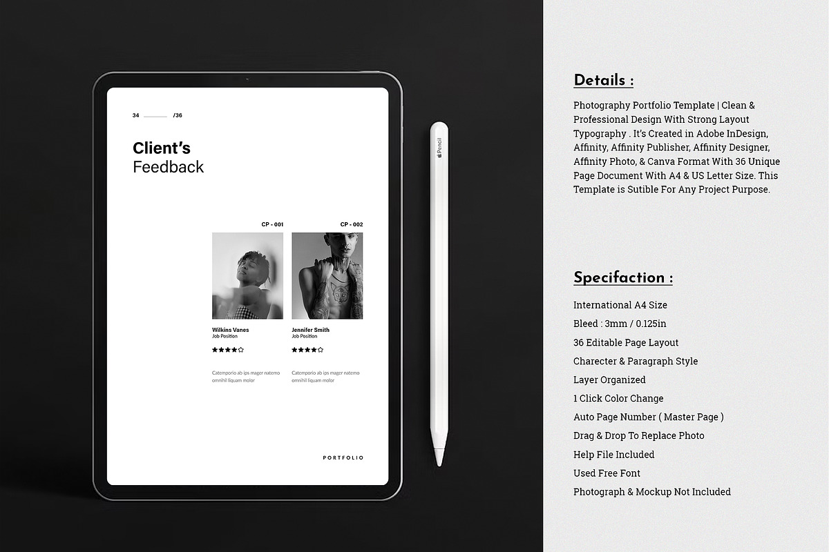 Photography Portfolio Template, a Brochure Template by TemplateFolio-Shop (Photo 3 of 17)