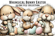 Whimsical Bunny Easter Clipart, an Illustration by Dream Creation (Thumbnail 1 of 7)