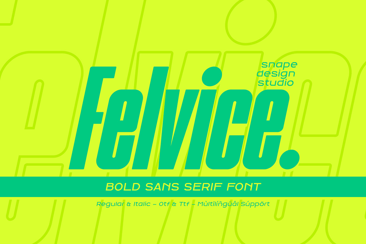 Felvice - The Bold Font, a Sans Serif Font by Snape Design Studio (Photo 1 of 12)