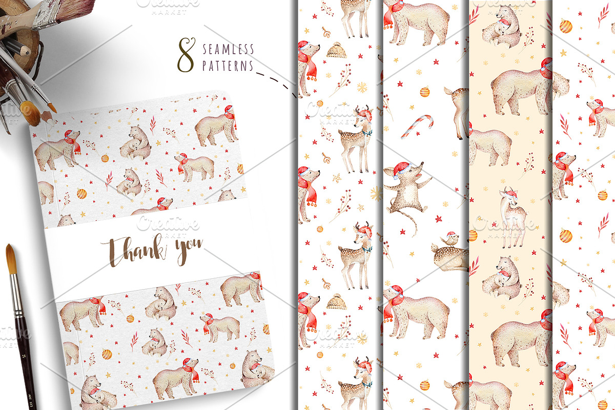 Christmas bear collection, an Animal Illustration by Peace ART (Photo 7 of 11)