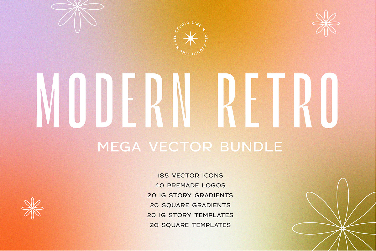 Modern Retro Mega Vector Bundle, a Social Media Template by Like Magic Studio (Photo 1 of 5)