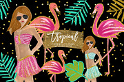Tropical Clip Art, flamingo clipart, an Illustration by Sunflower Day Love (Thumbnail 2 of 3)
