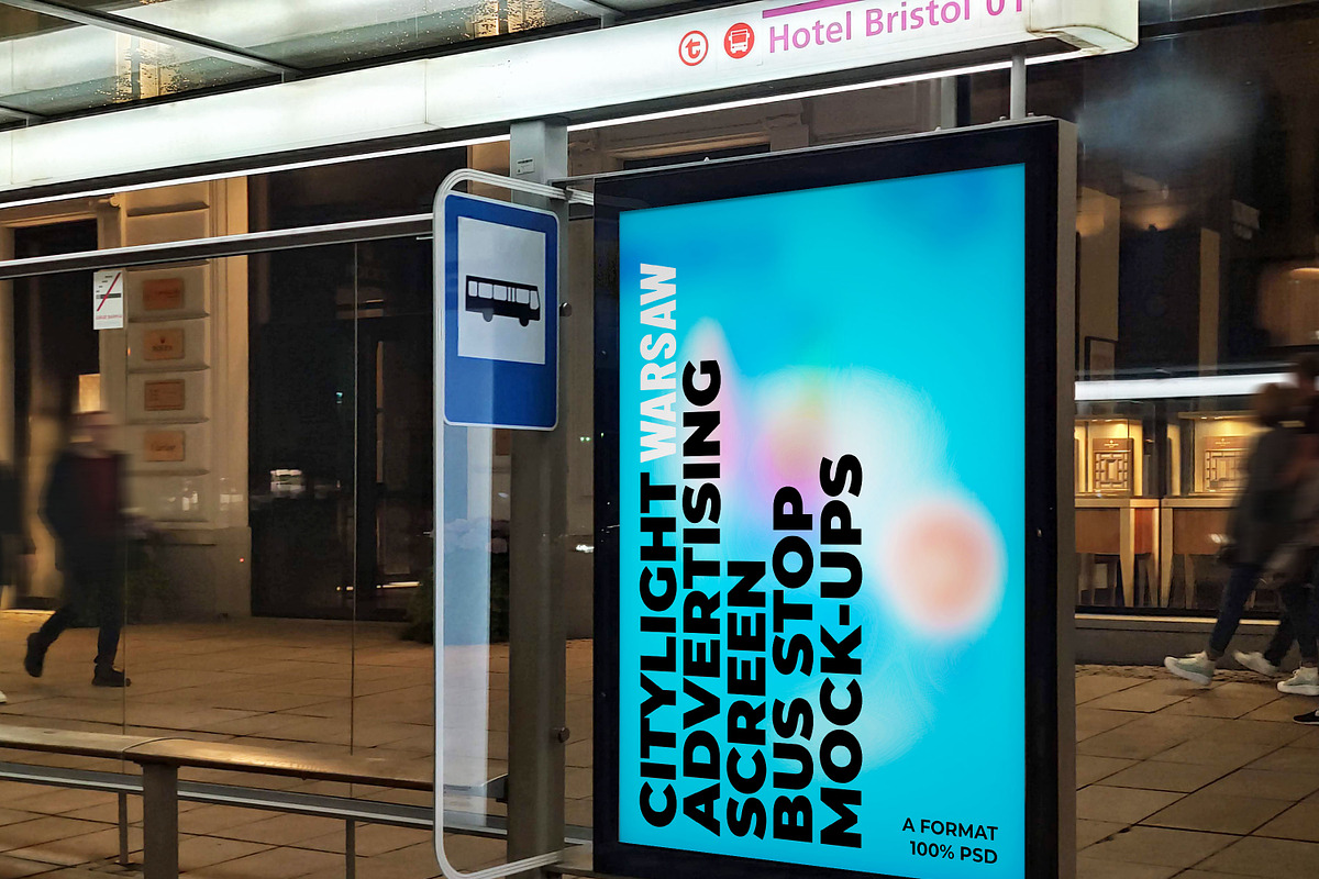 Warsaw Citylight Ad Bus Stop 7, an Advertising Mockup by Graphic Shelter (Photo 4 of 6)