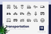 Transportation Outline Icons, an Outline Icon by Zeer Graphic (Thumbnail 1 of 2)