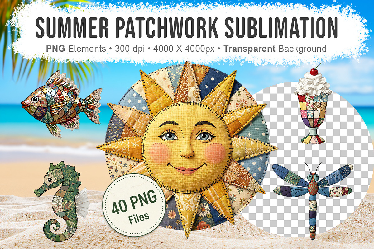 Summer Patchwork Sublimation, a Seasonal Illustration by Artnoy (Photo 1 of 18)