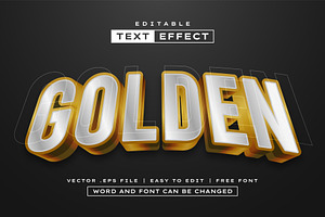 Golden 3D Text Effect | EPS Vector, a Layer Style Add-On by padilah_a