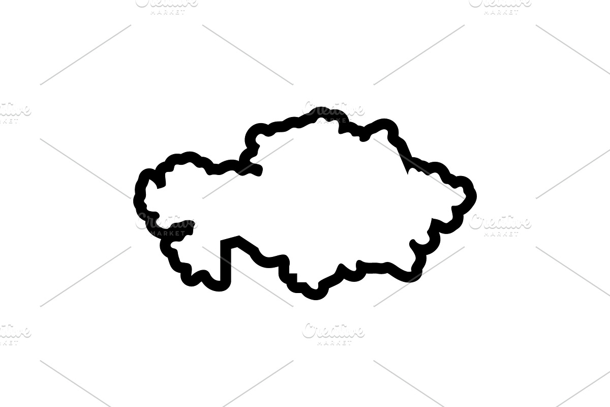 Kazakhstan country black icon, an Outline Icon by Creative priyanka