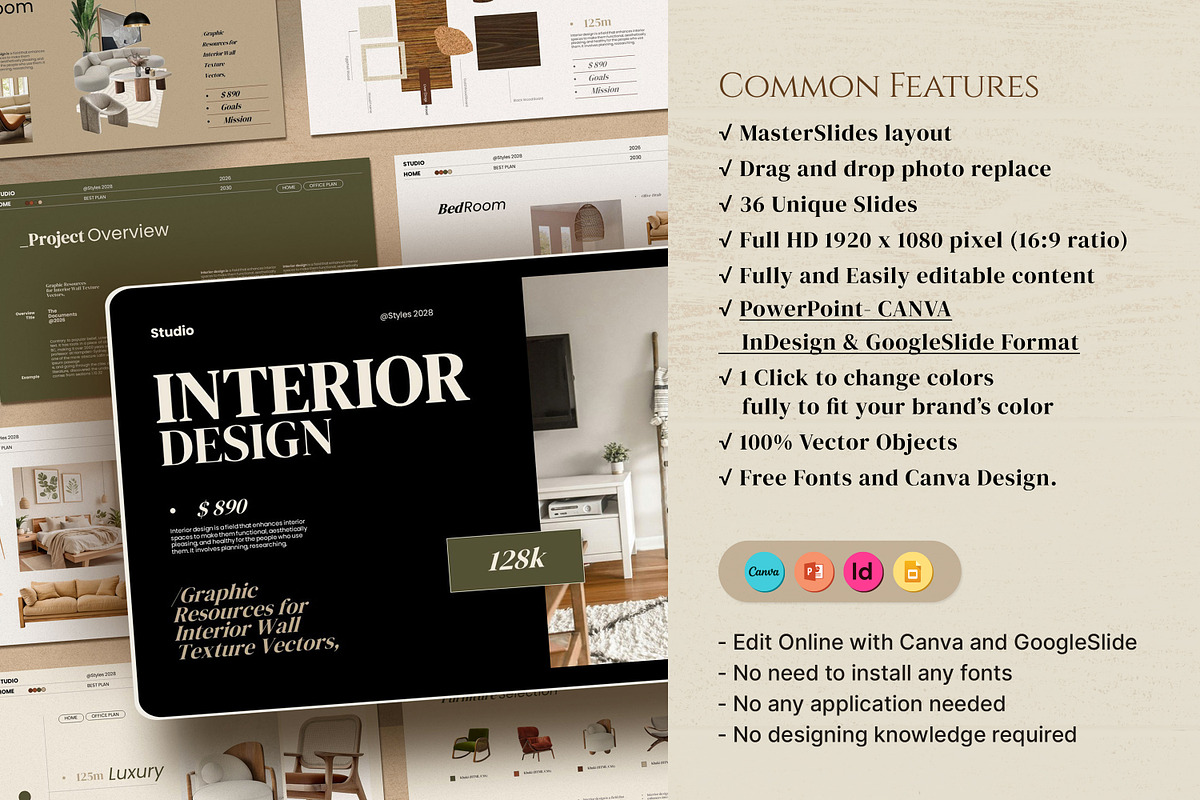 Interior Design Presentation Templat, a Presentation Template by Studio ...